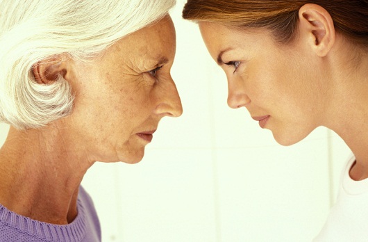 Angry mother and daughter