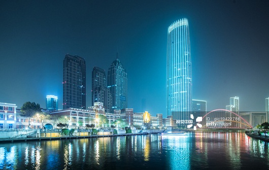 Tianjin modern building with haihe river